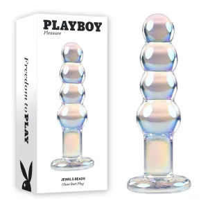 Playboy Pleasure JEWELS BEADS - Clear Glass 12 cm Anal Beads